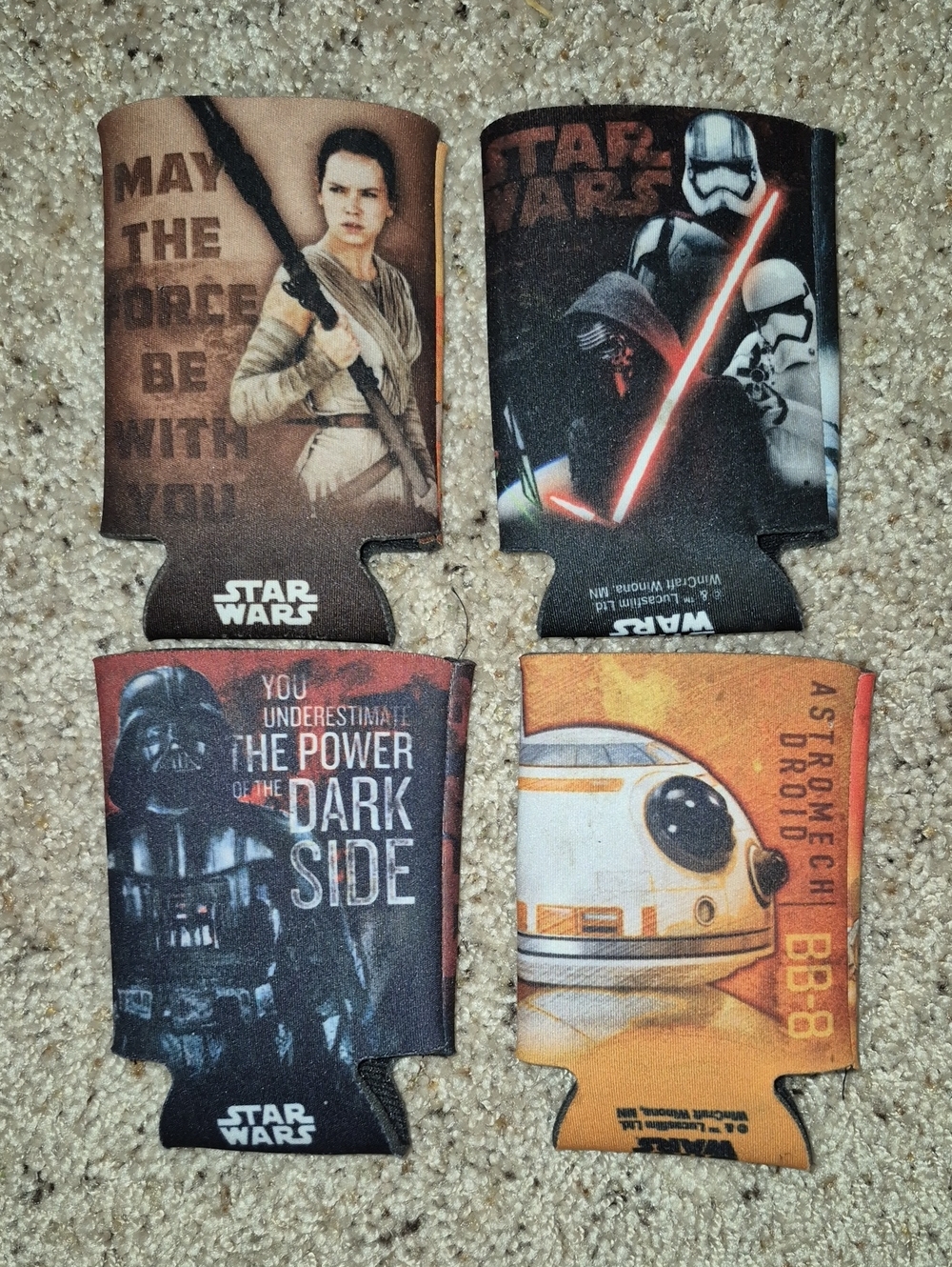 Star Wars Can Cooler Set – Black, Brown, Orange, Red Character Artwork